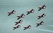 Picture of the Canadian Snowbirds Acrobatic Air Team.  For more great free wallpapers and pictures, visit www.FreePhotoCourse.com