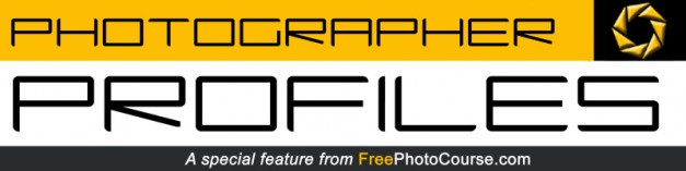 Logo for 'Photographer Profiles' , featuring highly talented professional photographers from around the world; an online publication from www.FreePhotoCourse.com.  ® © 2010, all rights reserved 