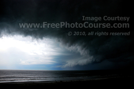 Dramatic Picture of Storm over Ocean, © 2010, FreePhotoCourse.com  -  free digital pictures, computer desktop backgrounds, free online photography tips