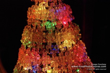 Picture of lighted Christmas decoration.  Find more high-res photos, wallpapers and photography tips at FreePhotoCourse.com. ©2010, all rights reserved.  