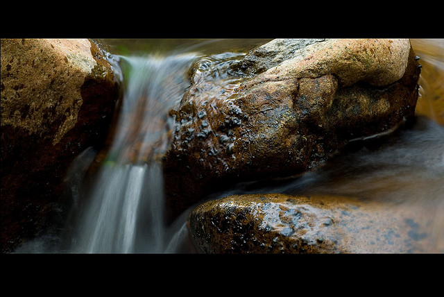 Dreamy long-exposure picture of water gently caressing a rock as it flows over it.  Photo credit: Jay Andrews.  Part of the November 2012 Contributors' Gallery from FreePhotoCourse.com.  All rights reserved, Dramatic feline picture - black and white cat, close-up of the face.  Part of the Contributor's Gallery from FreePhotoCourse.com, featuring work by Jay Andrews for November 2012.  All rights reserved, © 2012.